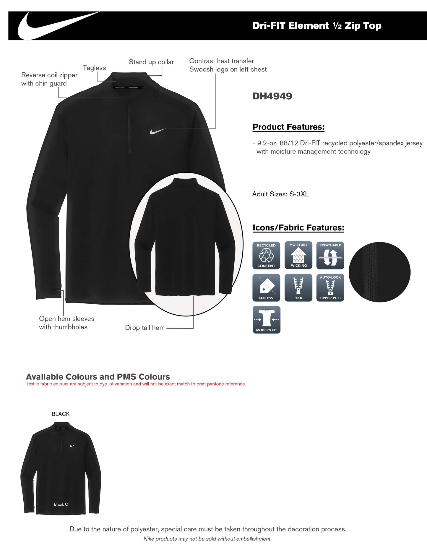 Nike Dri-FIT Element 1/2 Zip Mens' Top