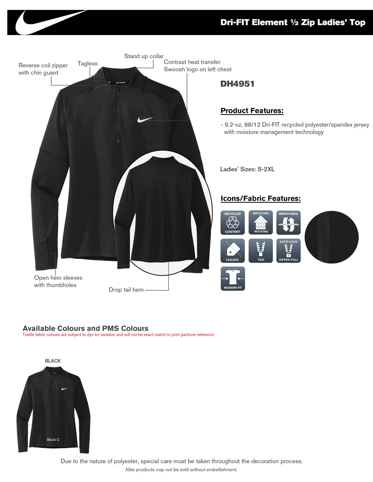 Nike Dri-FIT Element 1/2 Zip Ladies' Top